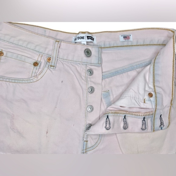 REDONE X Levi’s The Short in Pale Pink - Picture 2 of 13
